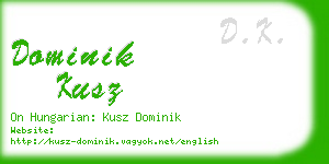 dominik kusz business card